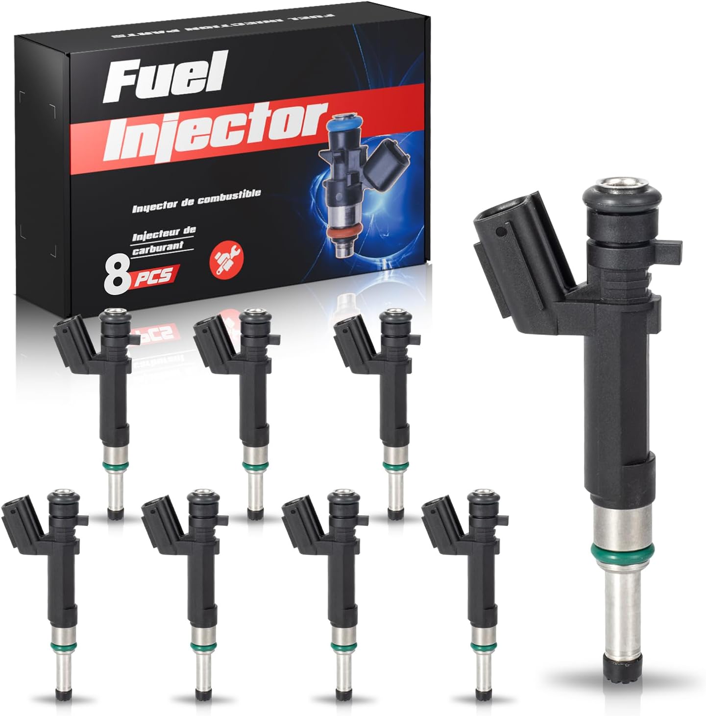 ENA 18 Holes Fuel Injectors Set of 8 Compatible with Nissan Note Versa Note 2014 2015 2016, Versa 2012 2013 2014 2015 2016 2017 2019, L4 1.6L, Replacement for FJ1192 166001KT0A 842-12379 67799