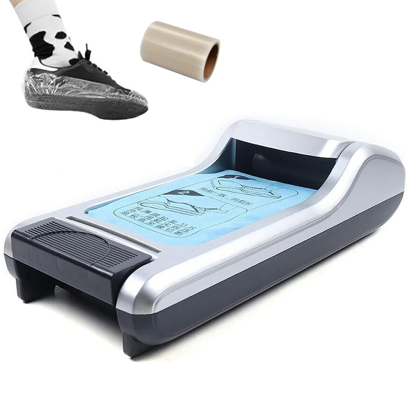 Dispenser Automatico di Copriscarpe, Macchina USA e Getta per Copriscarpe con 1 Rotolo di Pellicola per Scarpe, Funzione Antiscivolo, Macchina per Pellicola per Scarpe, Macchina per copriscar
