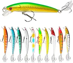 Kit c/ 10 Iscas Artificial Pesca Tucunaré Robalo 8cm (cores sortidas)