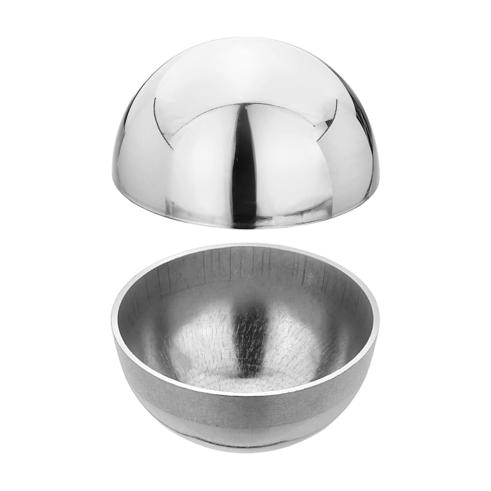 sourcing map 2Pcs 304 Stainless Steel Hollow Half Ball, 49mm(1.93") Dia. Gazing Balls Decorative Hollow Half Railing Cap Mirror Polished for Home Staircase Handrail Post Mall Outdoor Decor