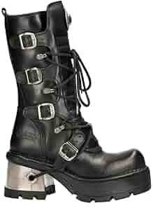 Amazon.com | NEWROCK 373-S33 Ladies Black 100% Leather Calf