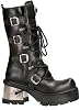 NEWROCK 373-S33 Ladies Black 100% Leather Calf Boots Goth Punk Emo Rock Biker Fashion Boots