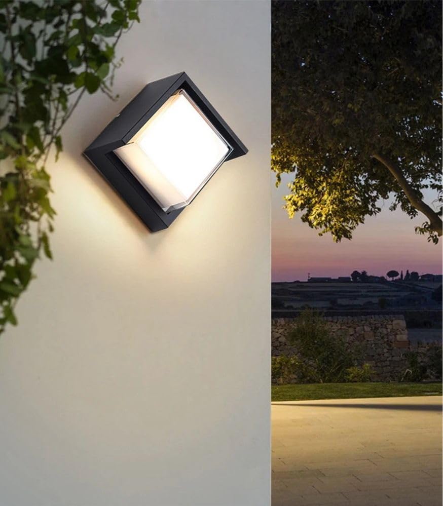 Image of blissbells Modern Square LED Wall Lamp | Matte Black Outdoor & Indoor Designer Wall Light for Home Decor
