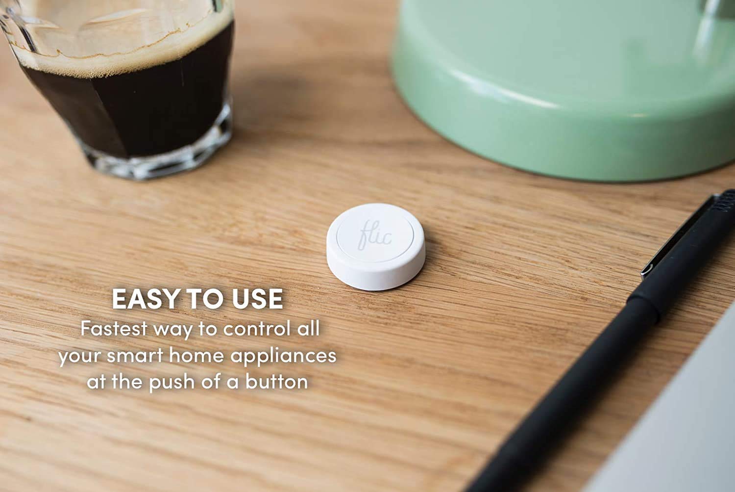 Flic 2 przyciski Smart – 1 opakowanie Flic 2 przyciski – Smart Home Control Button – działa z Hue, LIFX, IKEA Trådfri, Sonos, Spotify, IFTTT i wiele innych, biały