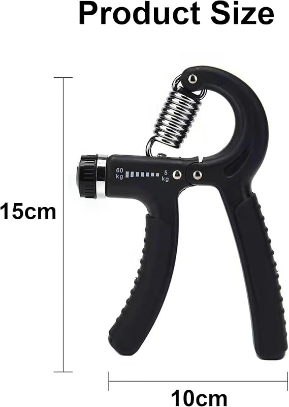 2PCS Hand Grip Strengthener Forearm Strengthener Grip Strength Trainer, Adjustable Resistance 11-132Lbs (5-60kg) Finger Exerciser Black
