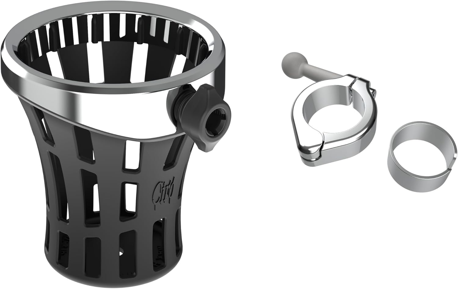 GEN 2 Big Ass® Drink Holder with Aluminum Clamp Mount (Black, 1-1/8" or 1-1/4")