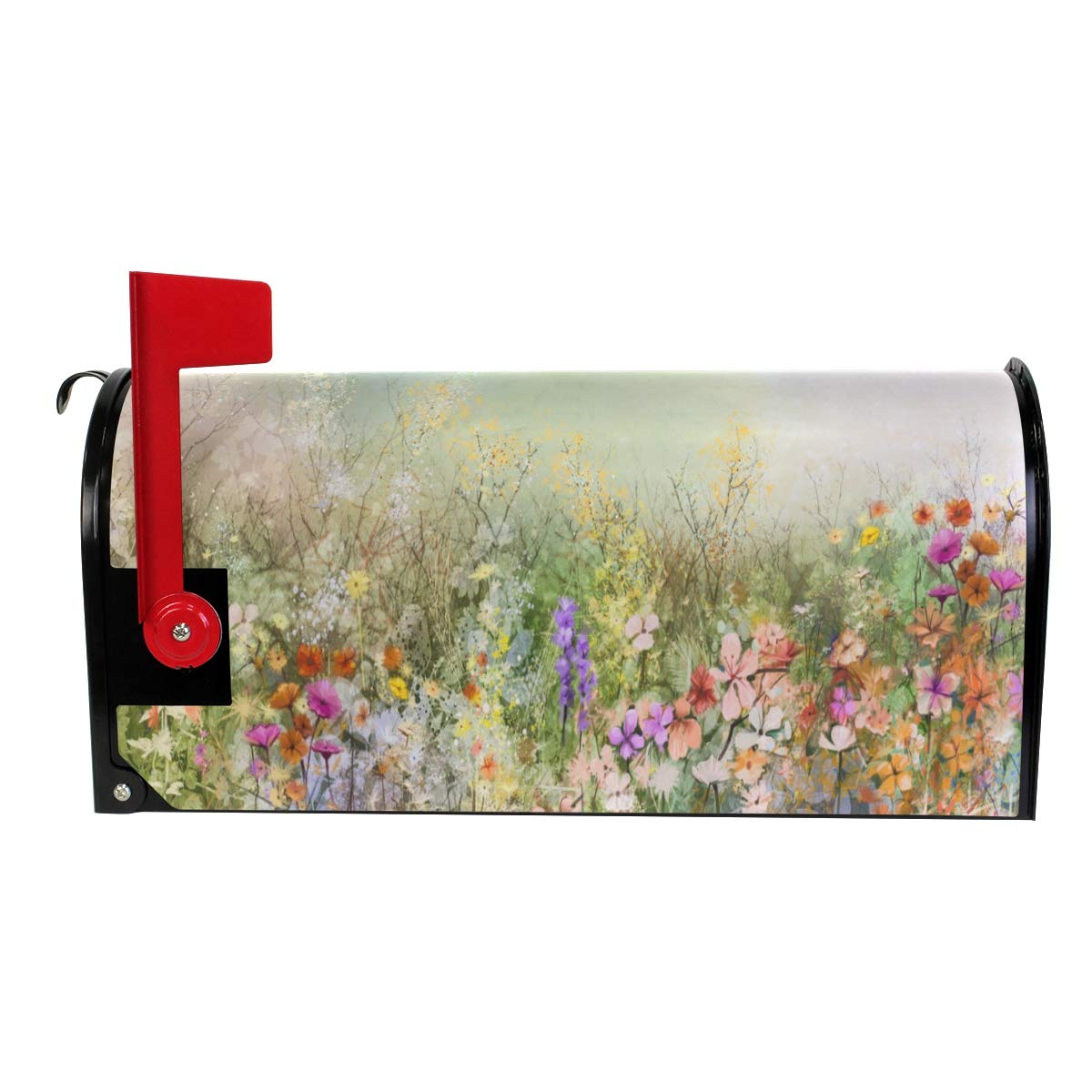 WOOR Spring Flowers Magnetic Mailbox Cover Oversized for Garden Yard Outdoor Decorations-25.5