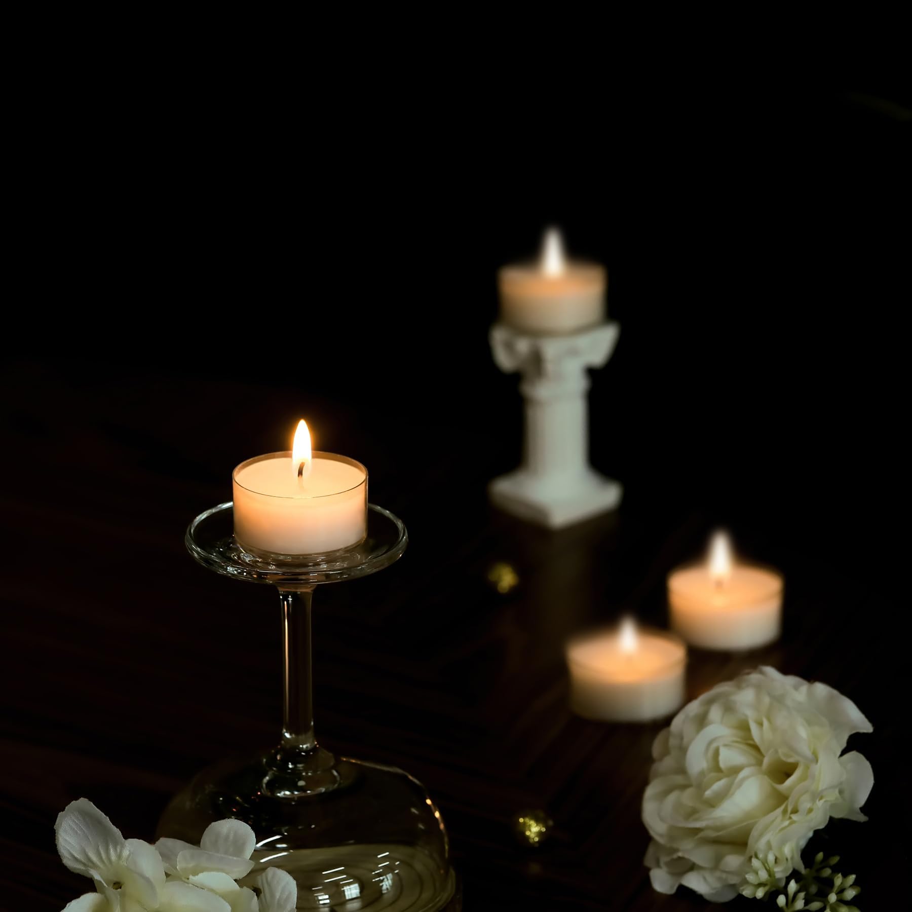 Lot de 300 bougies chauffe-plat géantes de 4 à 4,5 heures, sans fumée européennes, sans fumée dans une tasse en plastique transparent pour Shabbat, mariages, Noël, décoration d'intérieur