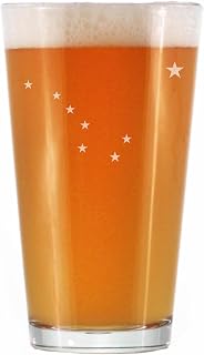 Alaska Flag Pint Glass for Beer - State Themed Drinking Decor and Gifts for Alaskan Women & Men - 16 Oz Glasses