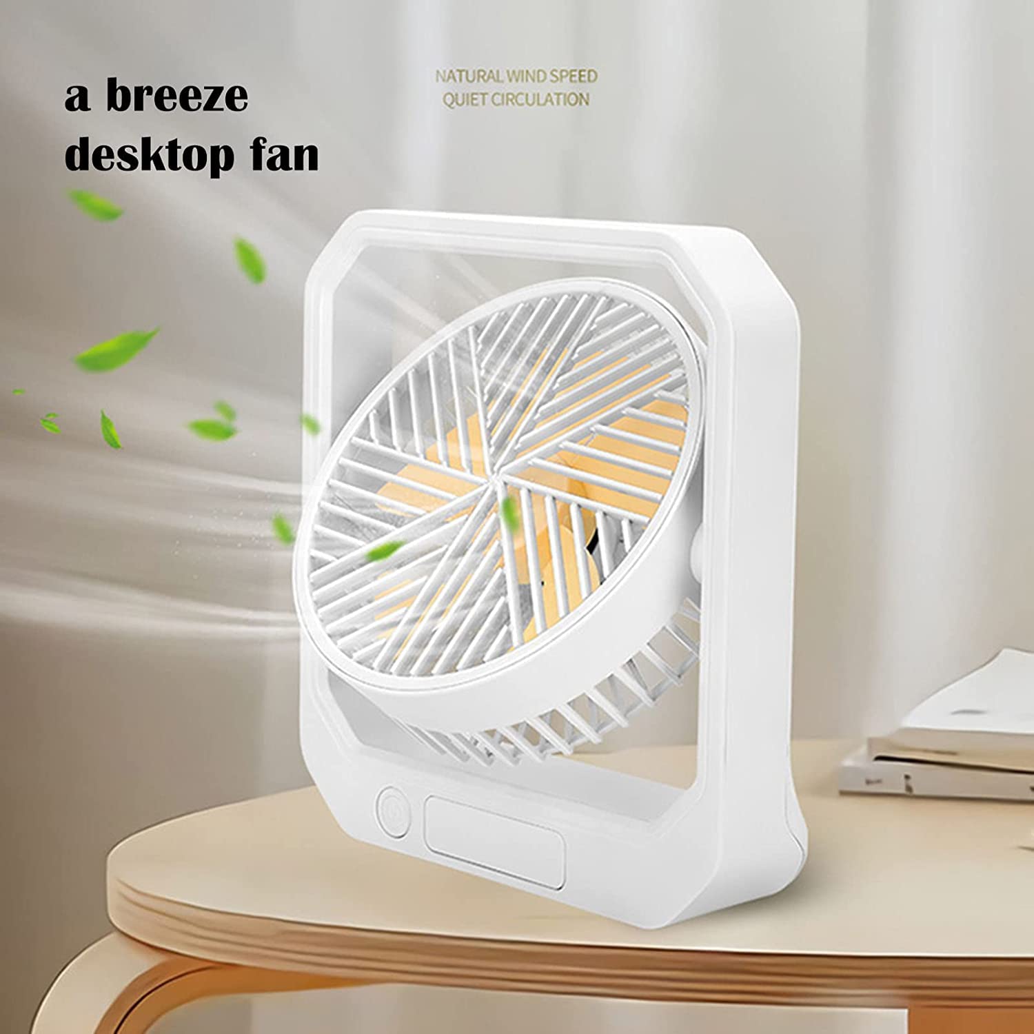Ventilatori Personali con Ricarica USB, Ventilatore da Tavolo Ventilatore Portatile Raffreddatore d'Aria Ventilatore da Tavolo per la Camera da Letto dell'home Office