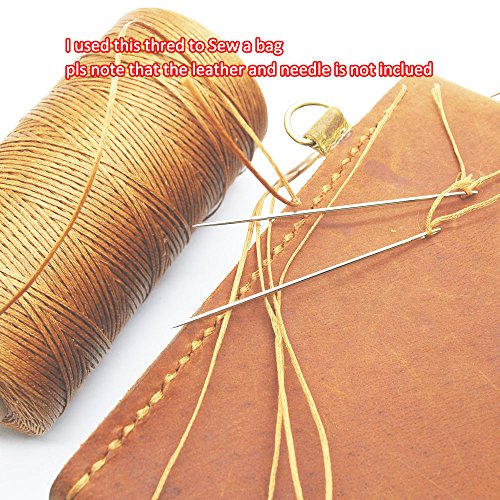 284yrd deep Khaki Leather Sewing Waxed Thread 150D 1mm Leather Hand Stitching 125g