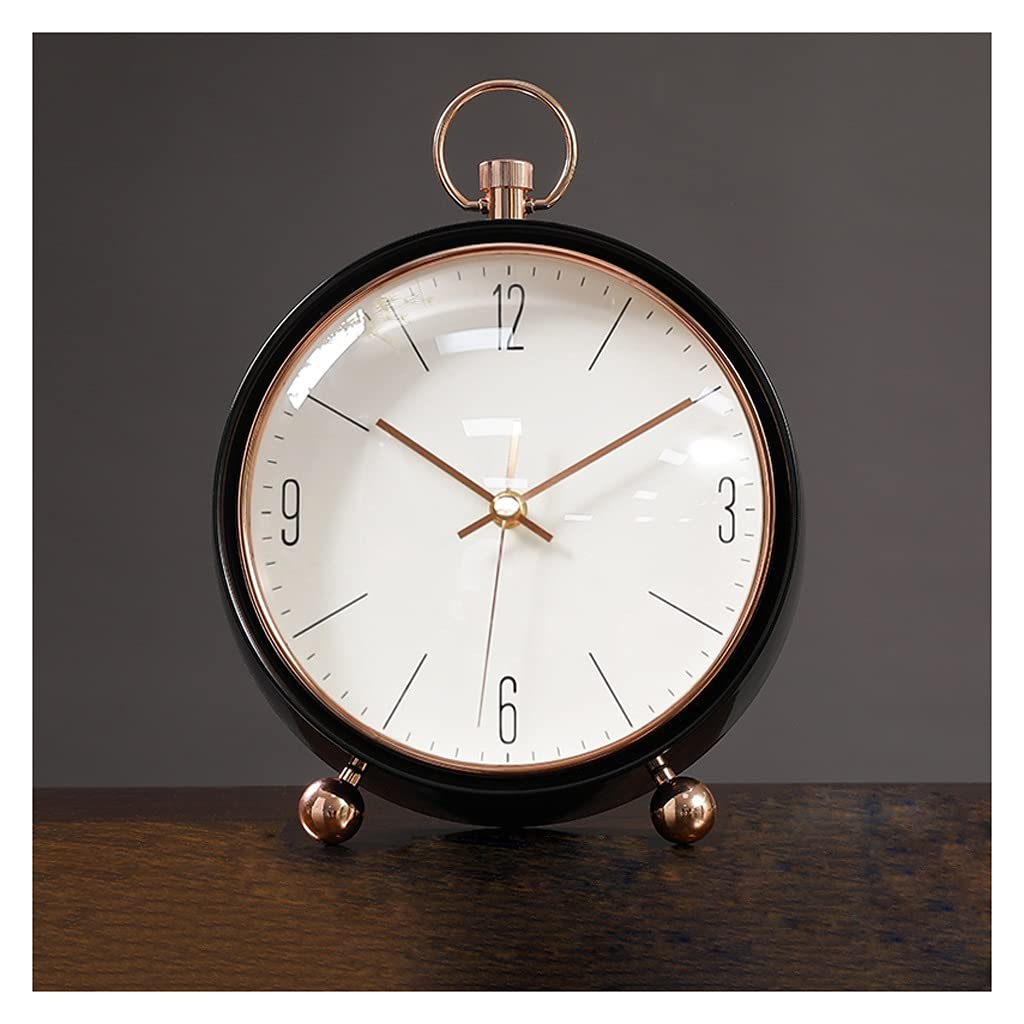 Reloj de mesa de metal retro para decoración de sala de estar