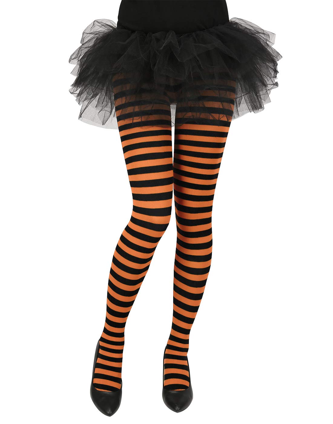 HDEWomen's Striped Tights Opaque Microfiber Stockings Nylon Footed Pantyhose