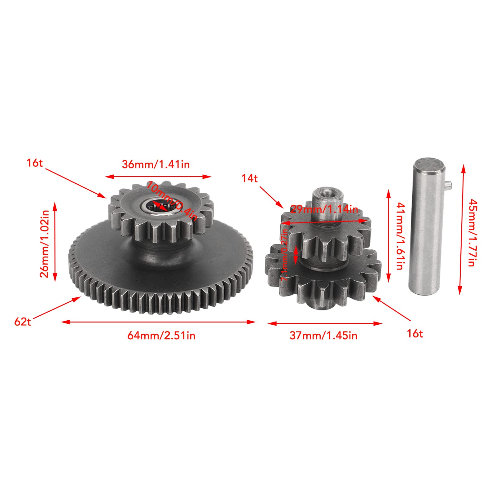 Aramox Ingranaggi Pignone Motorino Avviamento Motore, Ingranaggi Pignone Motorino Avviamento Trasmissione Stabile Adatta per Motore CG125 PIT Quad Dirt Bike ATV