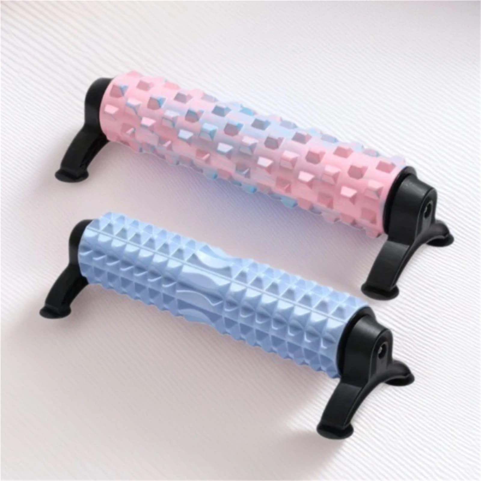 2 Stück Schaumstoff-Rollen-Massagestab, adsorbierbarer Saugnapf, fester Schaumstoffschaft, Muskelentspannung, Yoga, Fitness, Rücken für Training(Black)