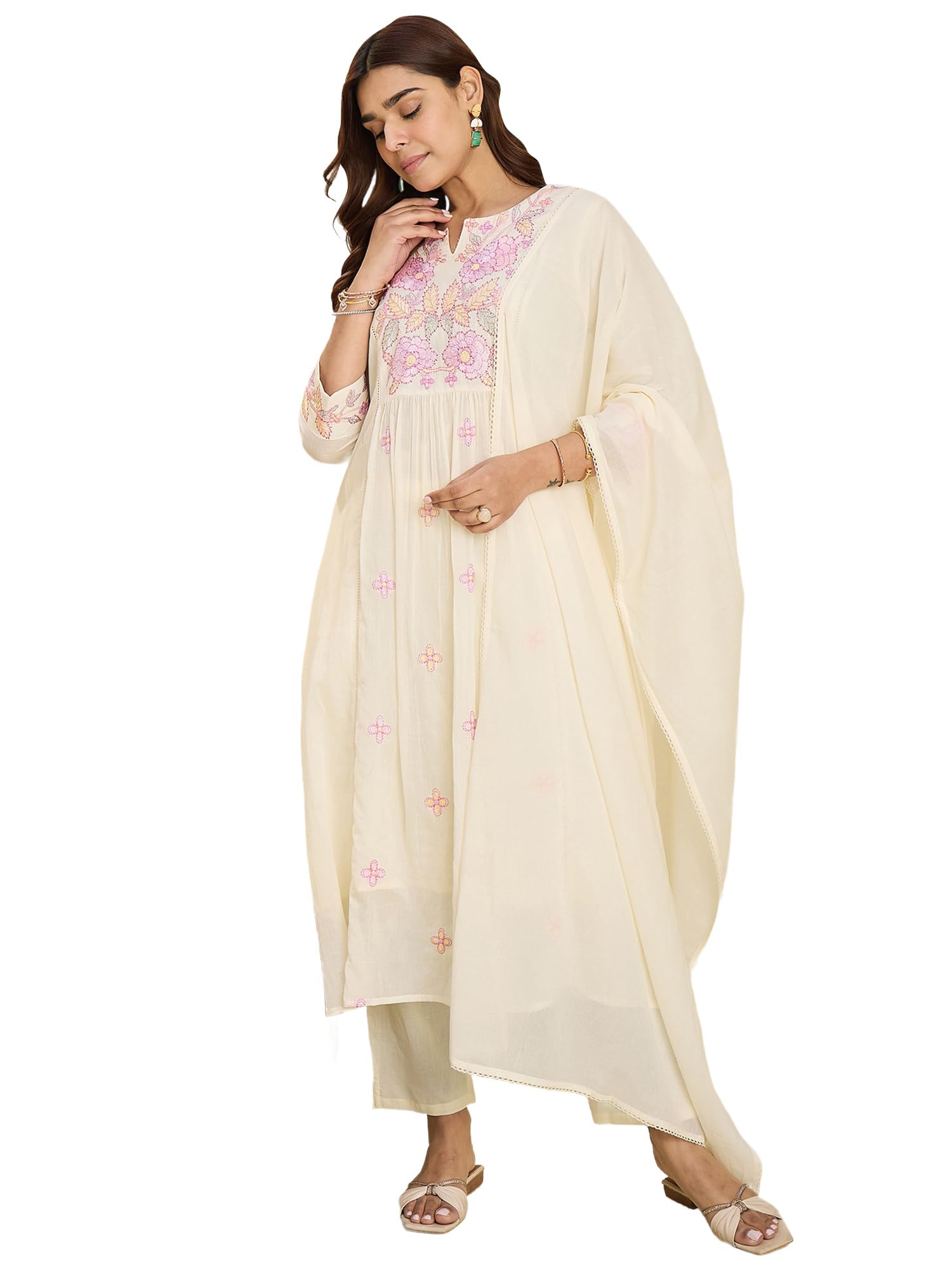 Women Pure Cotton Kurta Set with Dupatta | Festive Suit Set, 9813-image-28