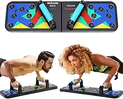 Prancha Flexão de Braço Multifuncional para Treino em Casa com Alça Pegador Rotativa Profissional Ajustável para Exercício Musculação Peito Ombro Costas Tríceps Academia Fitness Funcional