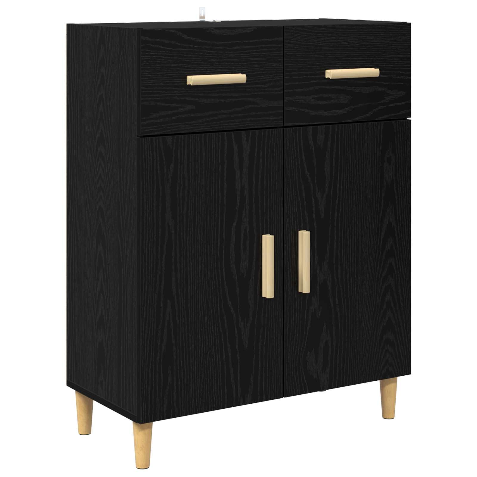 Aparador de madera de roble negro de 69,5 cm para armario de salón y pasillo