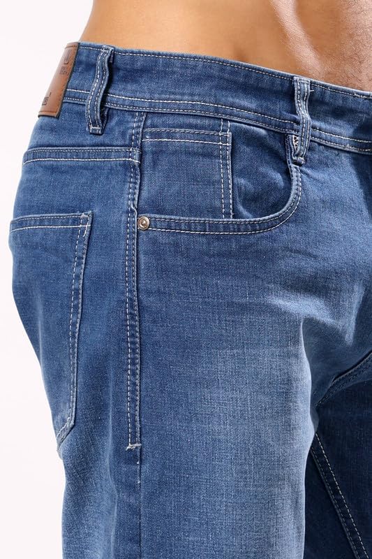 Image of London Hills Men's Ankle Length Denim Jeans | Slim Fit Ankle Jeans for Men | Casual Wear | No Alteration