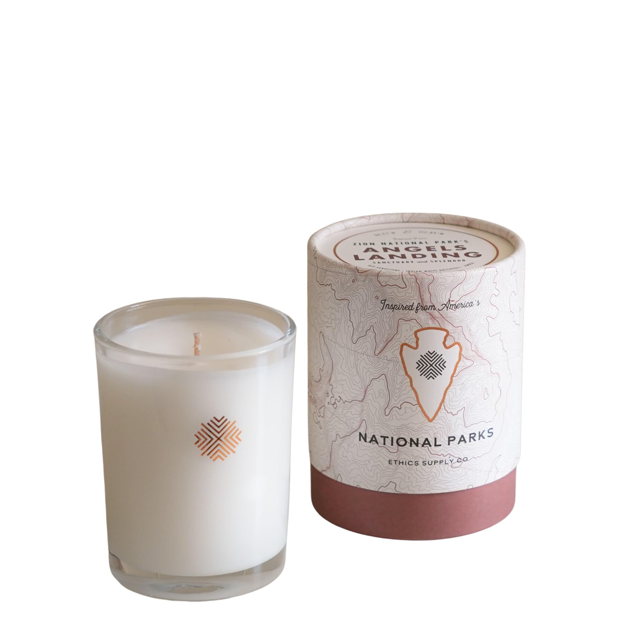 Ethics Supply Co. Zion National Park - Angels Landing Candle - Luxury Scented Candle, Warm Red Sandstone, Big Sagebrush, Bold Amber, 60-Hour Burn Time, Clean Wax, Phthalate-Free, Cruelty-Free - 11oz