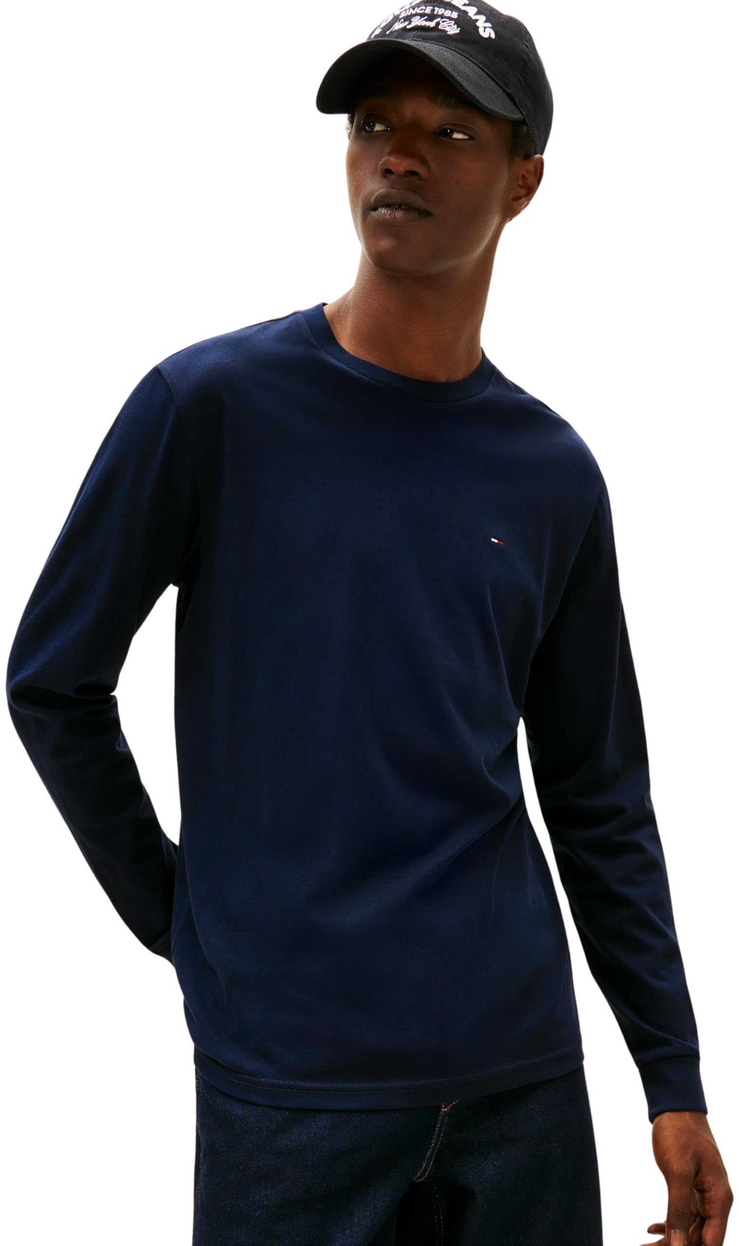 Tommy Camisetas de Manga Larga Pack de 2 Hombre Slim con Cuello Redondo