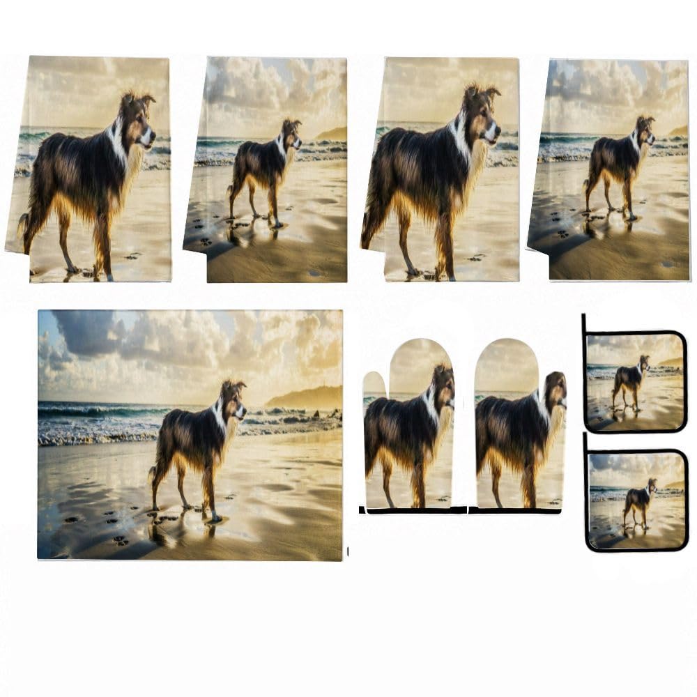 9PCS Bella Beach Dog Cucina Decor e Accessori Set