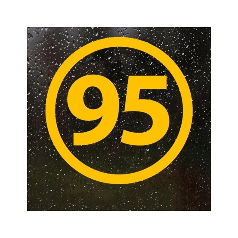 Vinyl Decal Round Number 95 Car Sticker Waterproof Stickers On Truck Bumper Rear Window(Yellow)