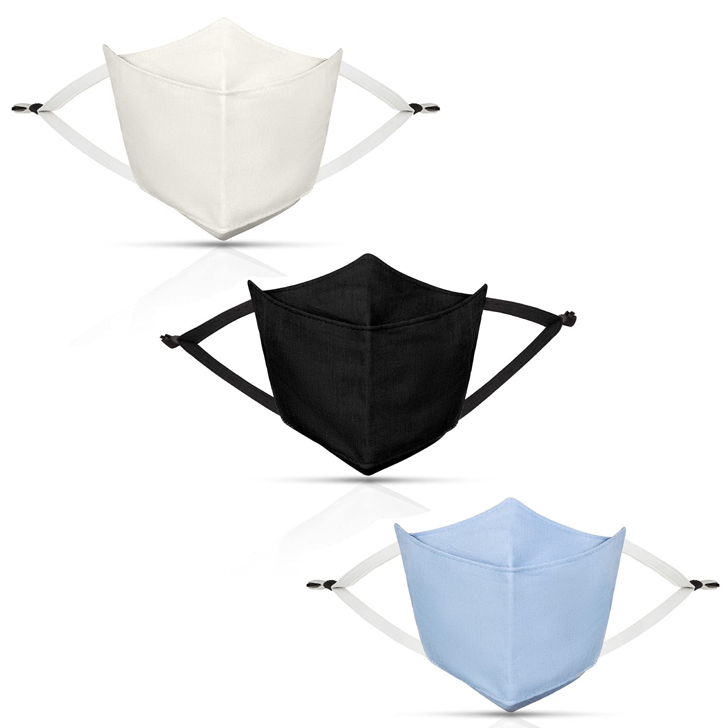 Pearlie Bright Antimicrobial Antiviral Antifungal Face Mask (Washable and Reusable) with Adjustable Ear Lock))