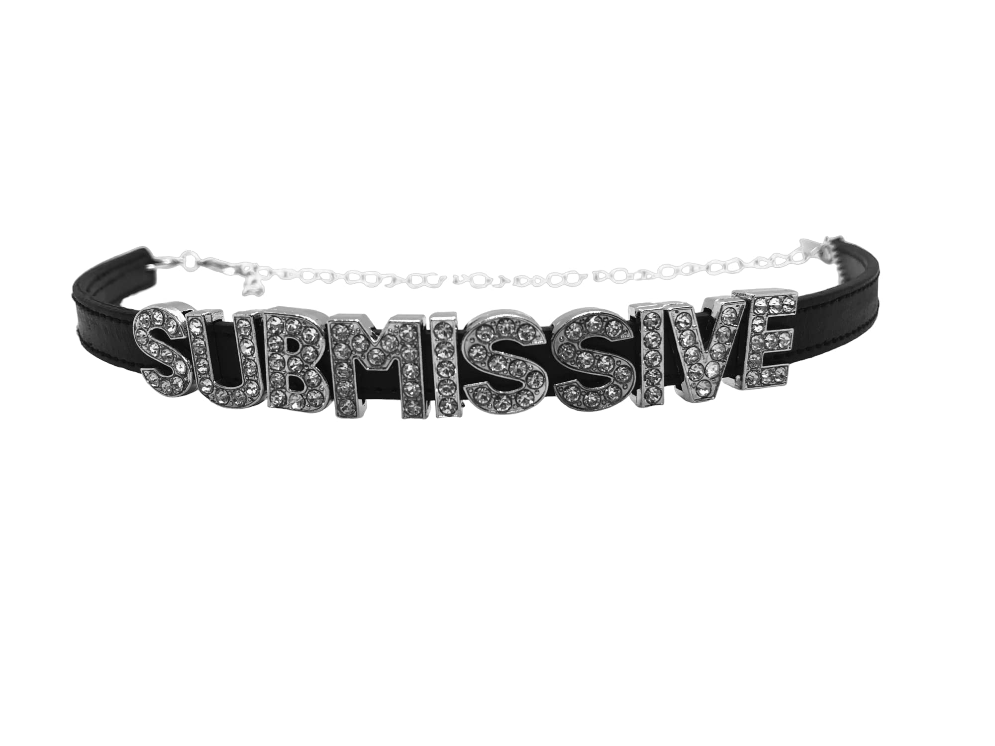 GenericSubmissive Choker Necklace for Women Daddy's Owned Little Spoiled  Brat Princess Baby Girl Kawaii, Faux Leather, Rhinestone