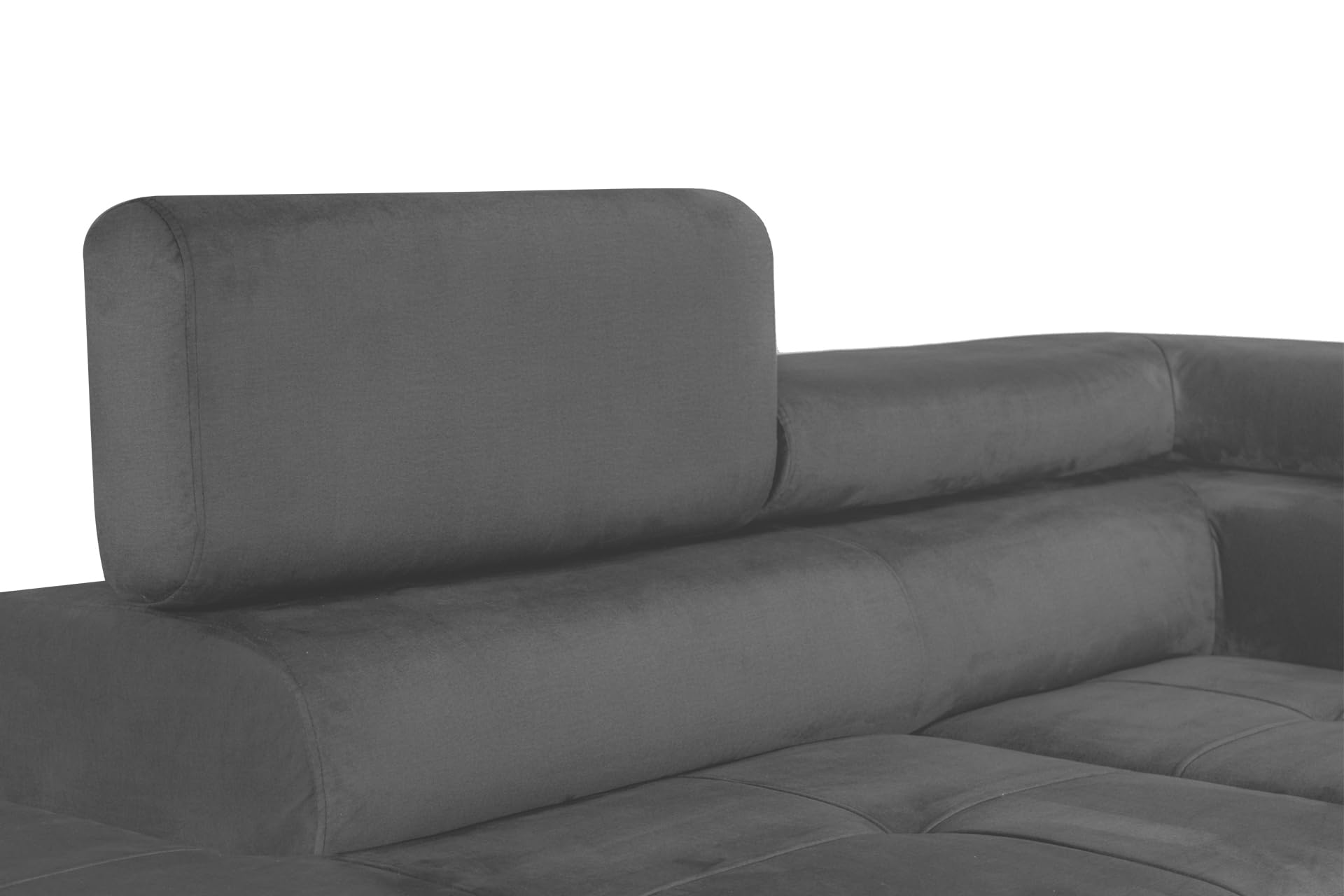Ecksofa Aller U XXL-Ecksofa mit Schlaffunktion und Zwei Bettkästen in Grau, Linke Seite (Dunkelgrau)