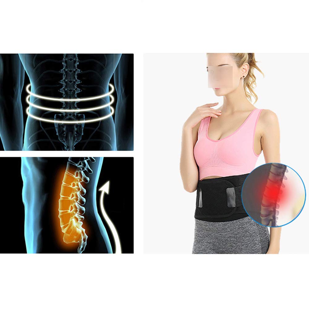 Faja Lumbar, Accesorio Transpirable y Ajustable para el Dolor en la Parte Baja de la Espalda, Doble Entramado de compresión, para Aliviar El Dolor de Espalda y Prevenir Daños,S