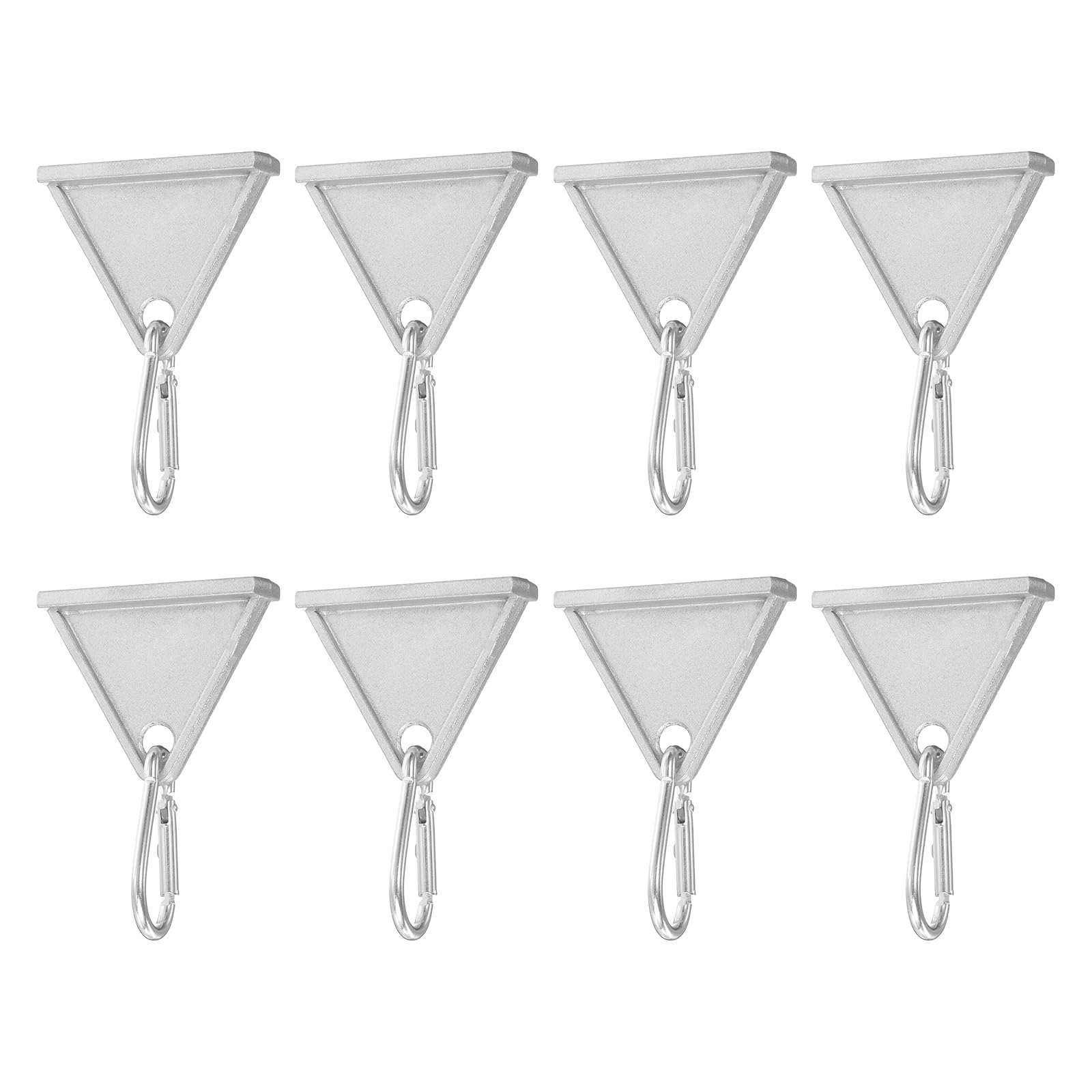 sourcing map 8Pcs Extrusion Sliding Hooks, Zinc Alloy Movable Hook with Spring Snap Buckle for 4545 Series EU Standard T-Slot Aluminum Extrusion Profile, Silver