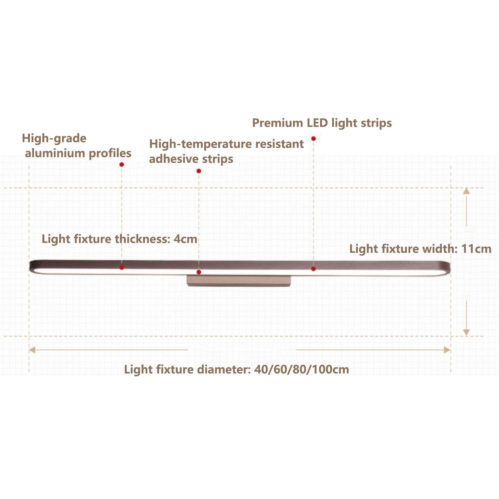 Luce LED Impermeabile Per Specchio Bagno Dimmerabile Bagni Moderni Luce Lampada Per Specchio Da Bagno Molto Luminosa Trucco Illuminazione Di Bellezza Alluminio Sottile