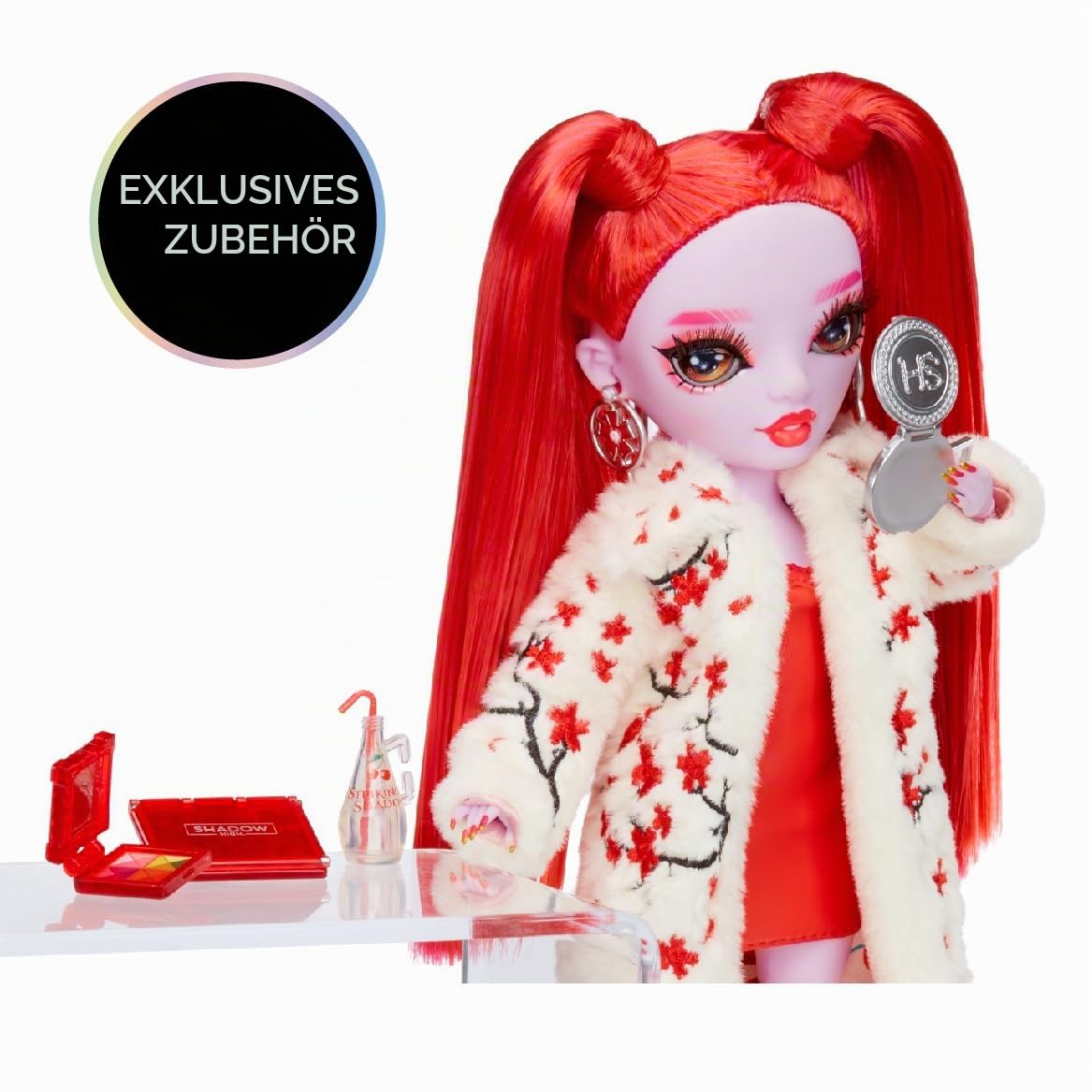Rainbow High Shadow High Serie 3 - Rosie Redwood - Rote Modepuppe - Modisches Outfit, Extra-Langes Haar und mehr als 10 Bunte Spielaccessoires - Ideal für Kinder von 4-12 Jahren und Sammler