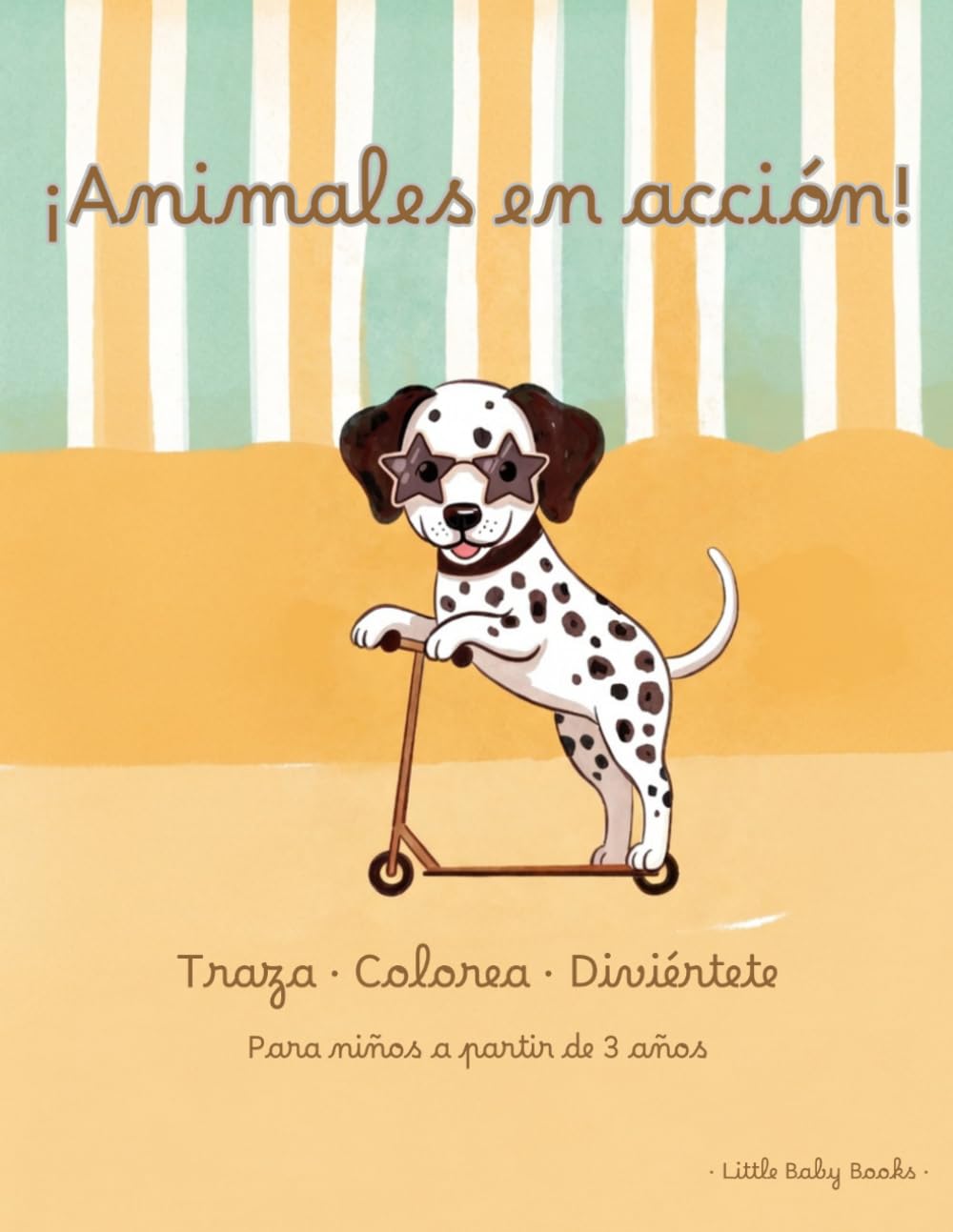 Animales en acción: Traza, colorea y diviértete