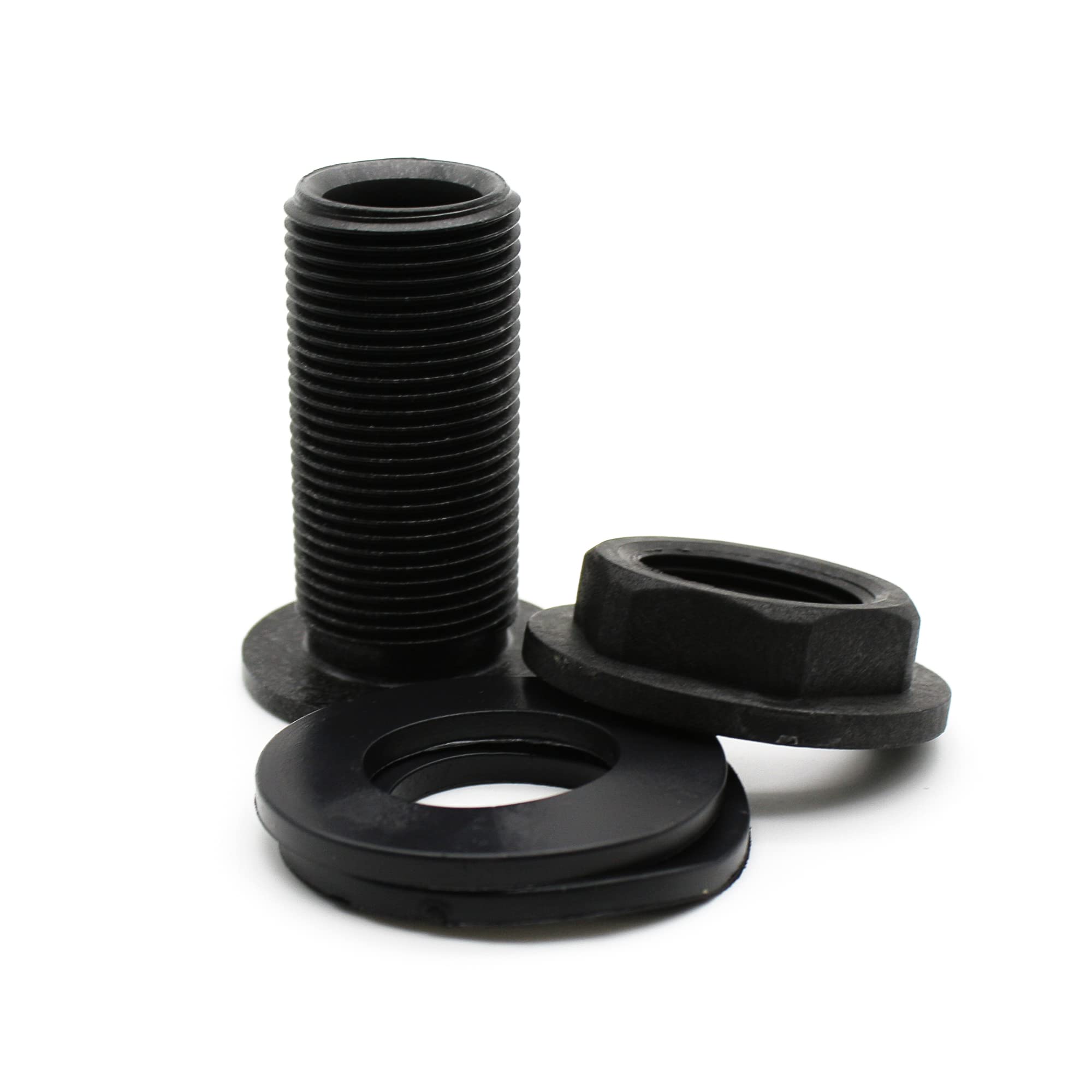DOJA Barcelona | Passe Paroi | Raccord Mâle Ø 40mm 1 1/4" | Pack 4 | en Plastique | Passe Cloison | pour Recuperateur d Eau de Pluie, Cuve, FUT Plastique, Passe Cloison Raccord Cuve, Citerne Eau