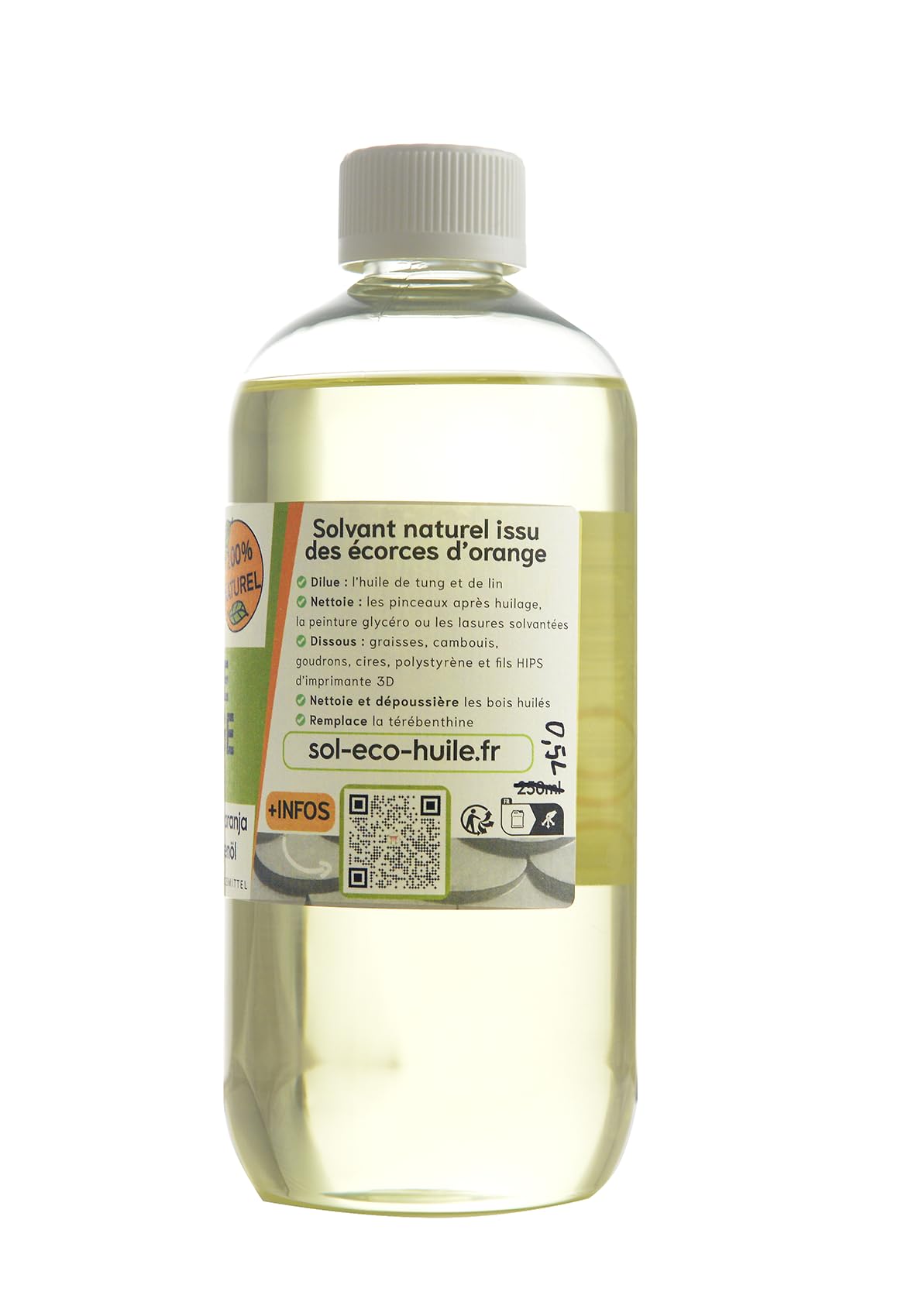 (Sol-éco) Essence d’orange pure | D-Limonène | Origine Espagne | 500ml