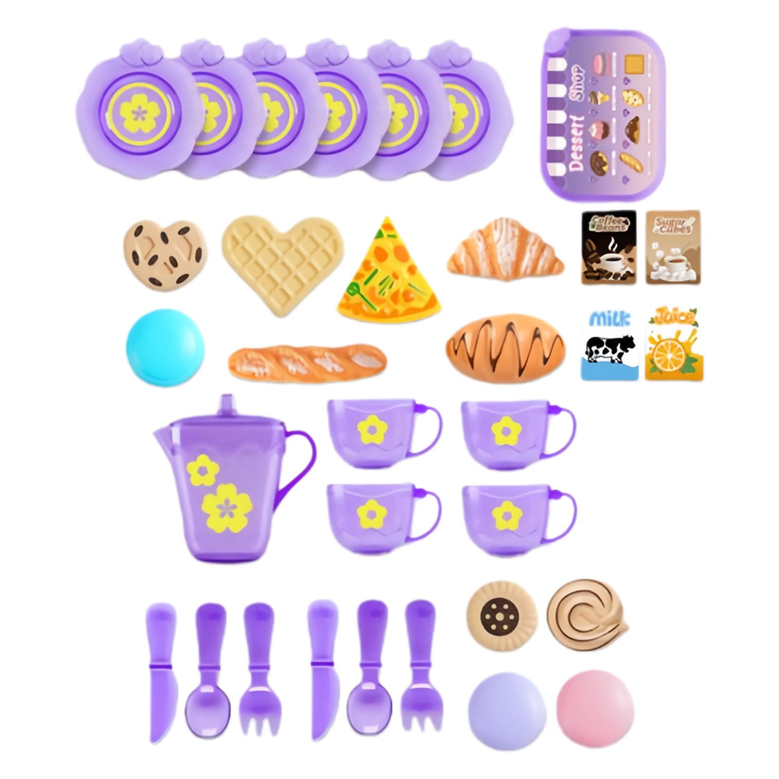 Juego de té de juguete de 33 piezas para tardes de juego imaginativo y divertido
