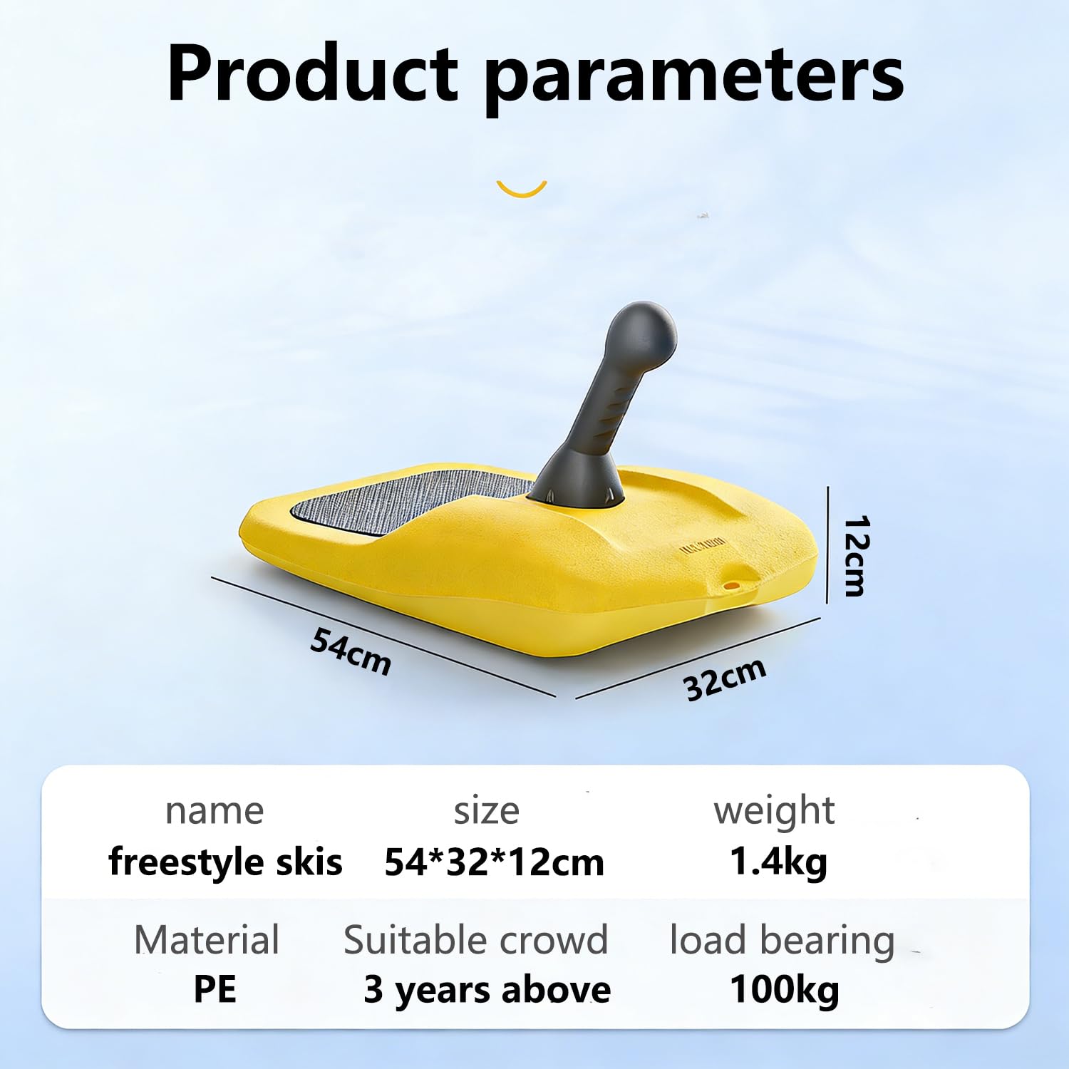 Bob Schlitten, Kinderschlitten, 54cm Robuster Kunststoffrodel Zipfelbob, Bis 100Kg Belastbar, Einfacher Steuerung, Für Kinder Und Erwachsene, Outdoor Wintersport, Gelb