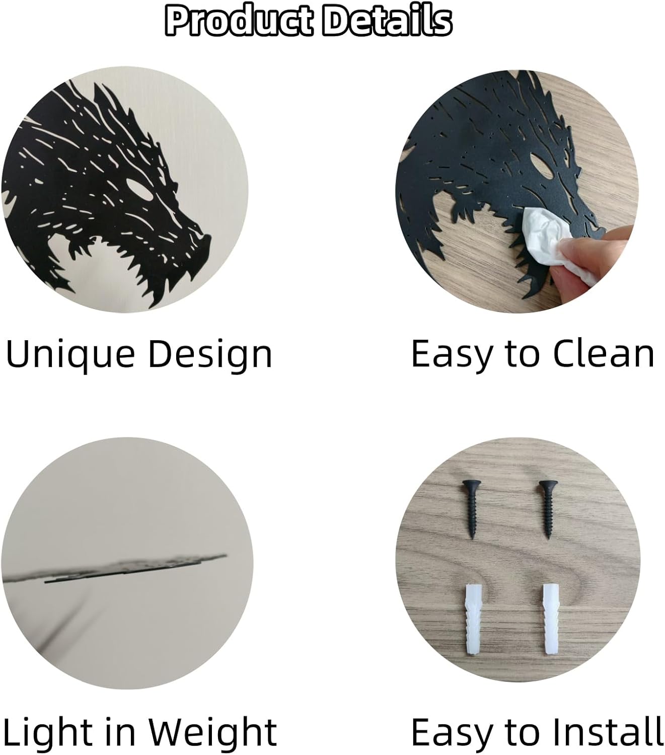 Dragon Metal Wall Decor Medieval Fantasy Art for Bedroom Living Room Office Man Cave, Room Decorations for Men Ideal Gifts for Dragon Lovers - Image 3