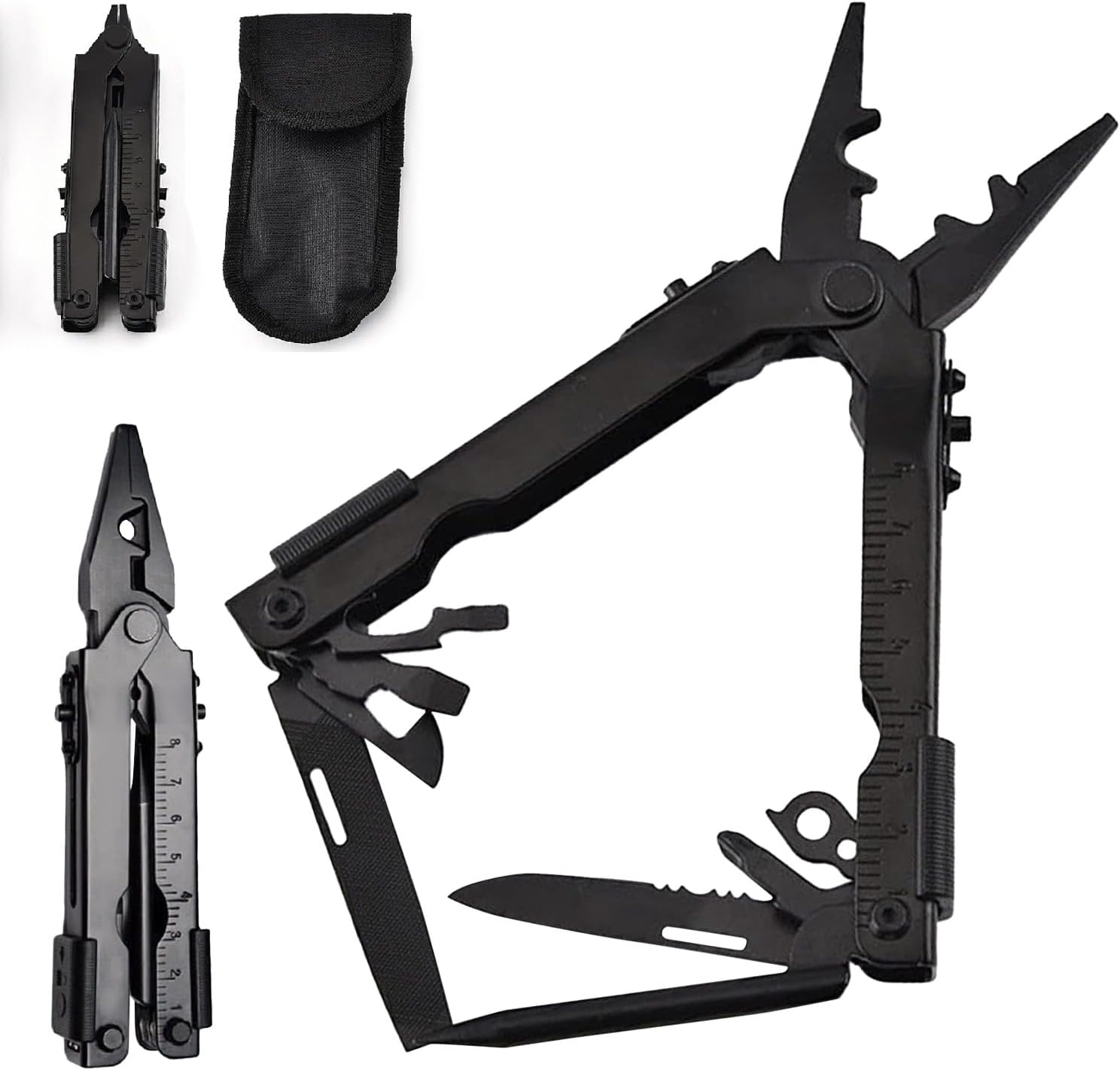 Mini Multitool Pliers,14-in-1 Stainless Steel Multi Tool Folding Knife, Outdoor Camping Survival Multifunctional Utility, Men's Christmas Gifts Father's Christmas Gifts