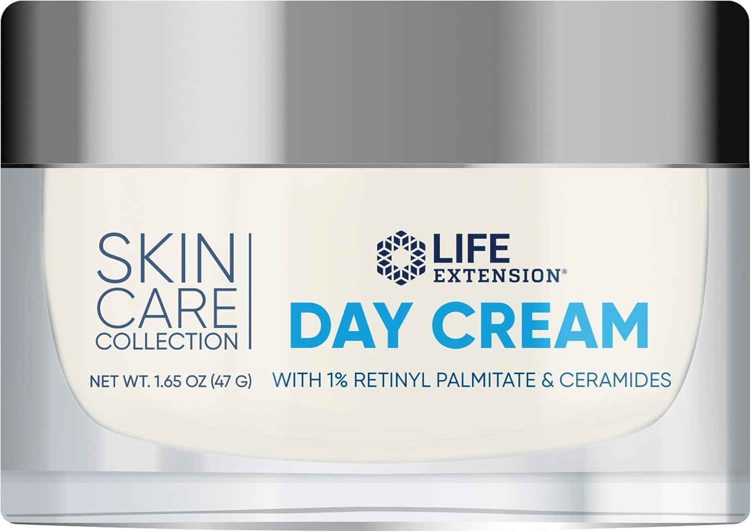 Life Extension Skin Care Collection Day Cream, retinyl palmitate, rice bran ceramides, shea butter, green tea, daytime nourishment to regenerate collagen & moisturize skin, 1.65 oz (47 g)