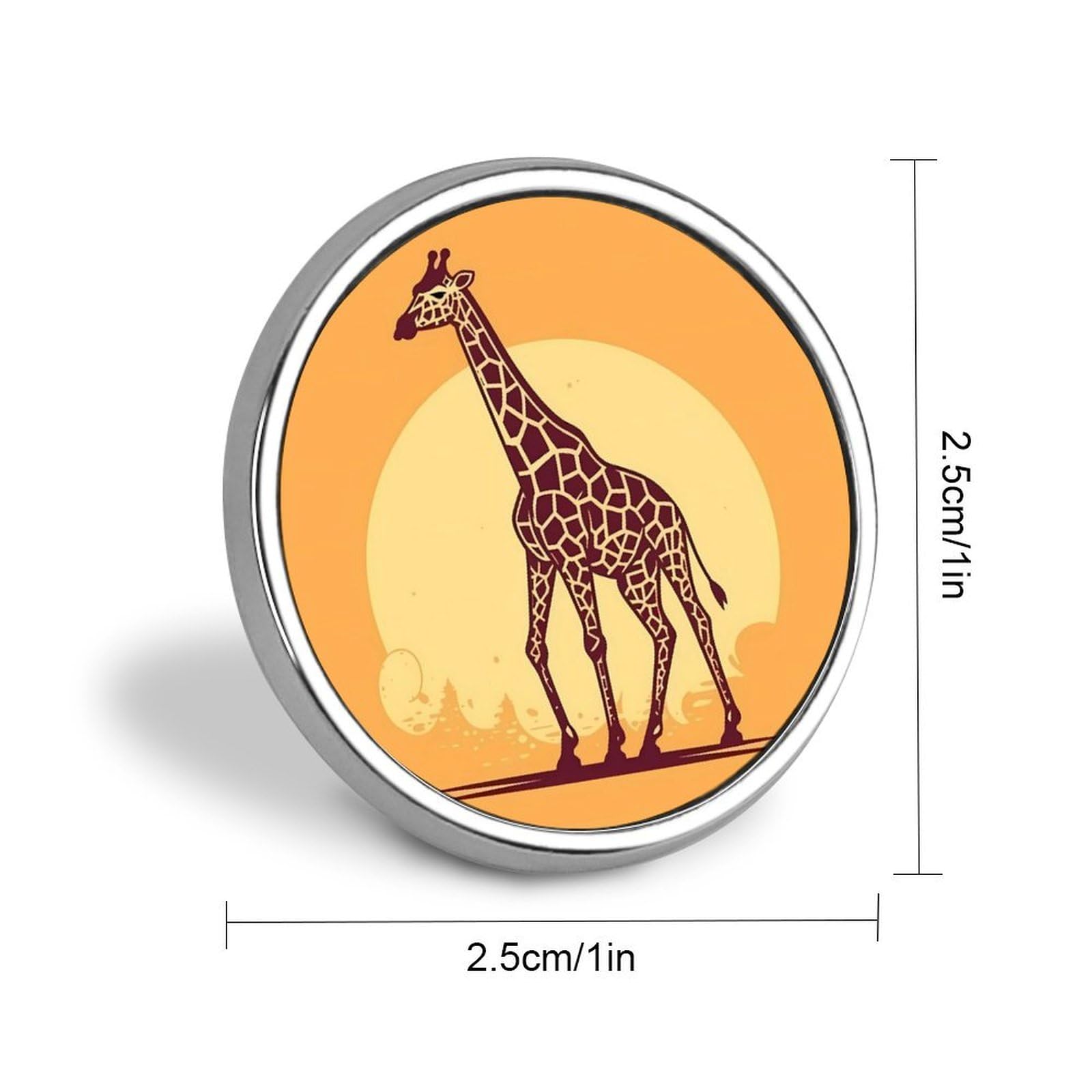 Aluminium Alloy Round Badge Brooch Pins for Men Cartoon Giraffe Brooches Elegant Pin for Women Fashion Button Badges Brooch Badge for Hats Jackets Shirts
