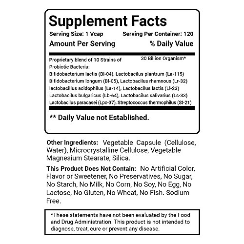 Best Naturals 4146365 Probiotic 10 Strains & 30 Billion Cfu Intestinal Flora thumb #1