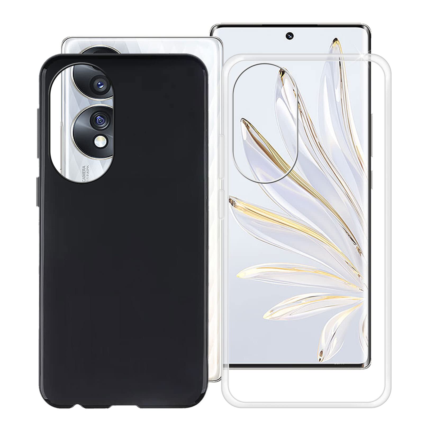 KJYF Cover per Honor 70 (6,67), Ultra Sottile Morbido Silicone Custodia Anti-Graffio Protettiva Case con 1 Pezzi Pellicola Vetro Temperato per Honor 70 - WMA8