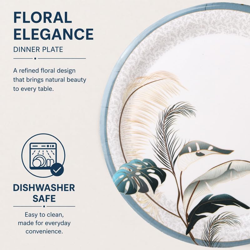 Image of Golden Fish 6 Pcs Dinner Plate Set for Home Dining | Full Size Serving Plates for Meals | Uniform Design for Table Setup | Stackable, Easy to Maintain & Suitable for Daily Use & Gifting