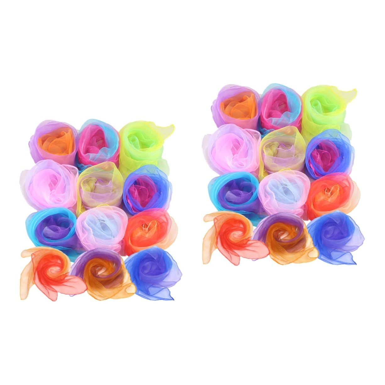 Pañuelos de danza de color gradiente para malabares infantiles y teatro 8
