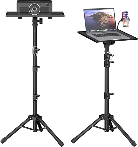 Facilife Soporte para proyector, trípode para laptop, altura ajustable de 22 a 63 pulgadas, soporte de trípode multiusos, soporte de piso para