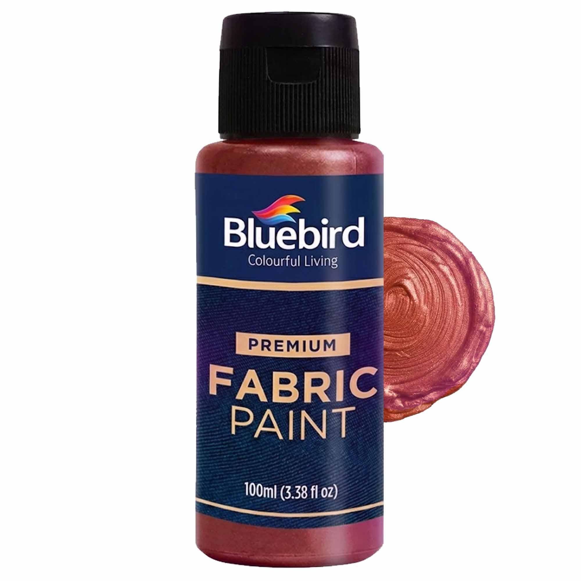 BLUEBIRD Fabric Paint Iridescent Autumn Red - 3.4 Fl Oz / 100 ML