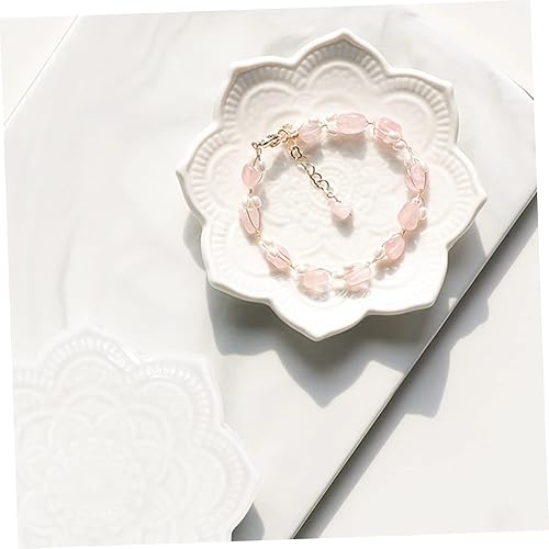 Miniatura 7 de Luxshiny Placa de joyería Mandala Bandeja de cerámica con forma de flor Plato de cerámica Plato de cerámica Forma de collar Soporte de cerámica